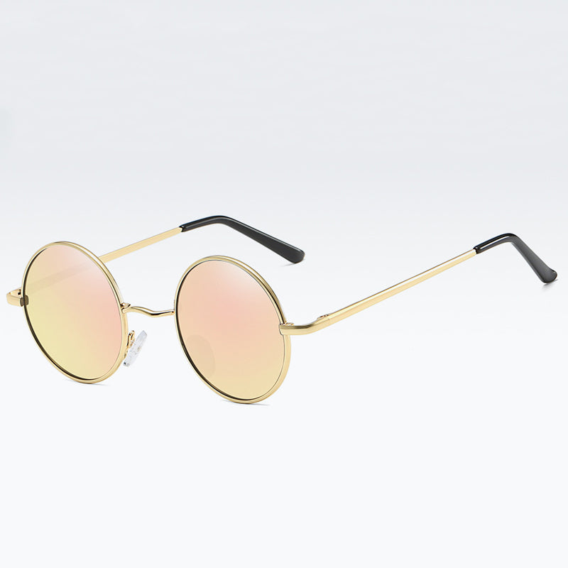 New Round Traitor Retro Black Sunglasses