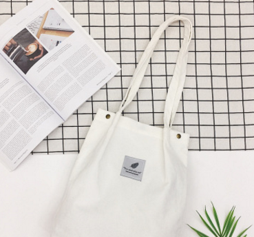 Summer literary small  corduroy canvas bag simple tide female hand shoulder bag