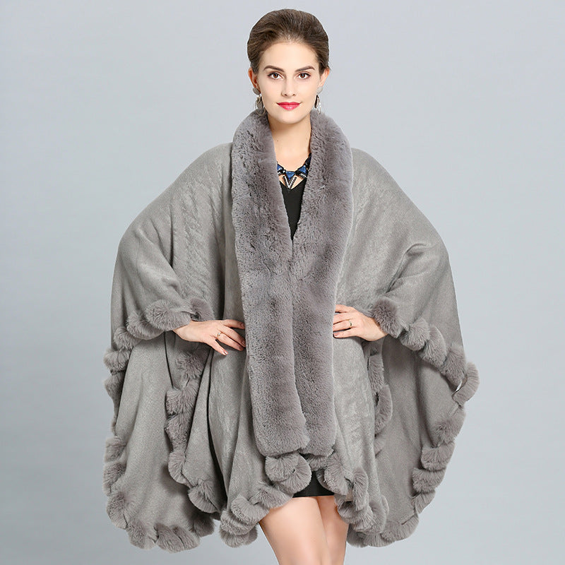 Winter Thick Shawl Imitation Fox Fur Long Collar