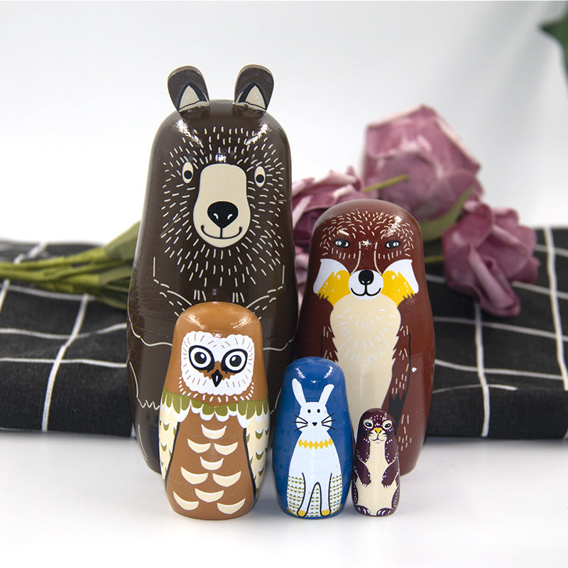 Matryoshka Cartoon Brown Bear Five Layers