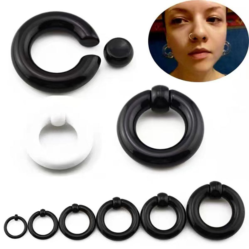 Puncture Nose Multicolor Acrylic Clip Ball Ring