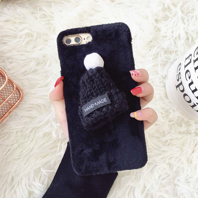Compatible with Apple, Compatible with Apple , New plush hats iPhone7/8plus Christmas mobile phone