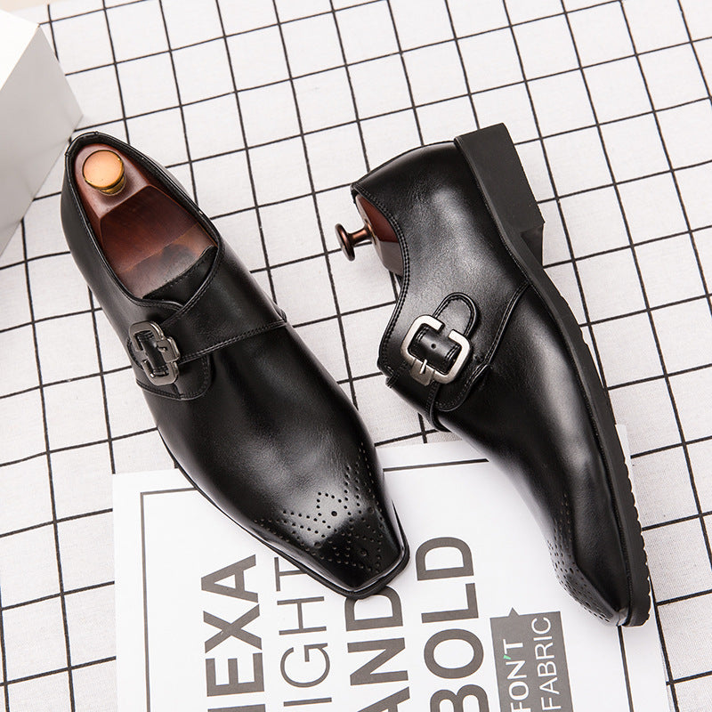 Square head side buckle overshoes for men