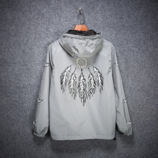Wings printed thin reflective jacket