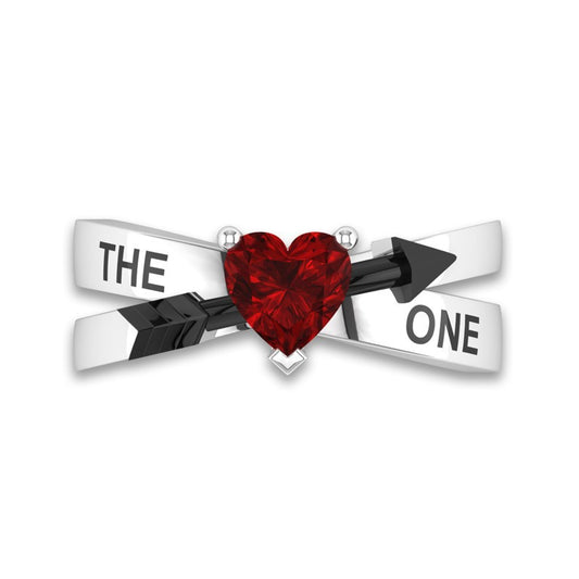 Women European and American THE ONE arrow ring love Cupid's arrow red ruby engagement ring woman