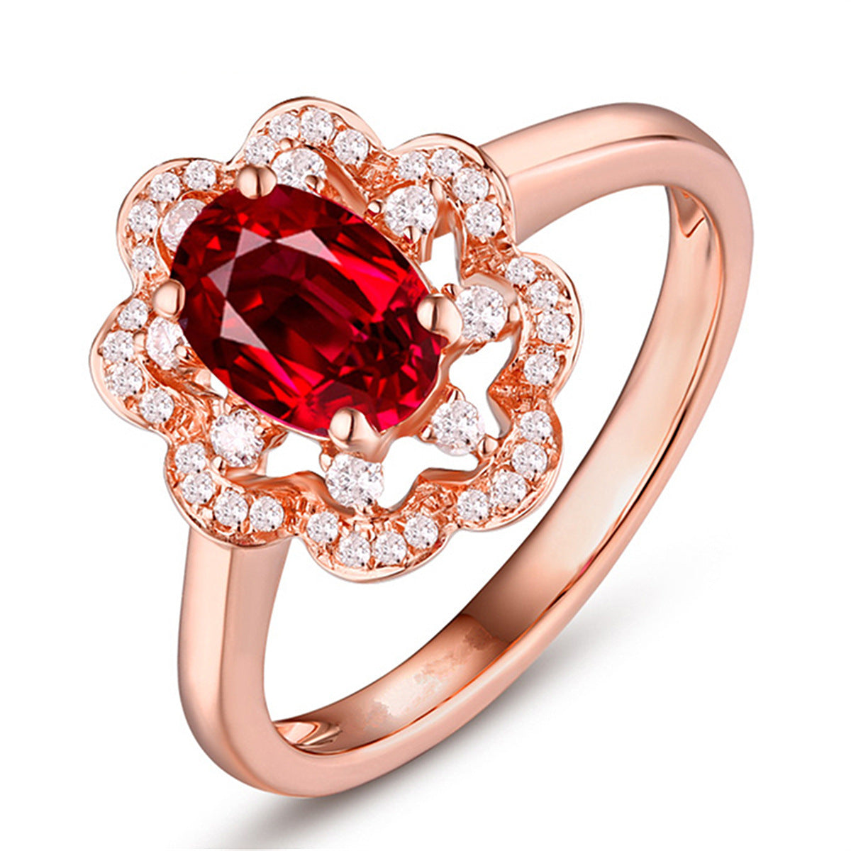 Hot silver ring for women engagement ring high-end ruby ring rose gold ring jewelry
