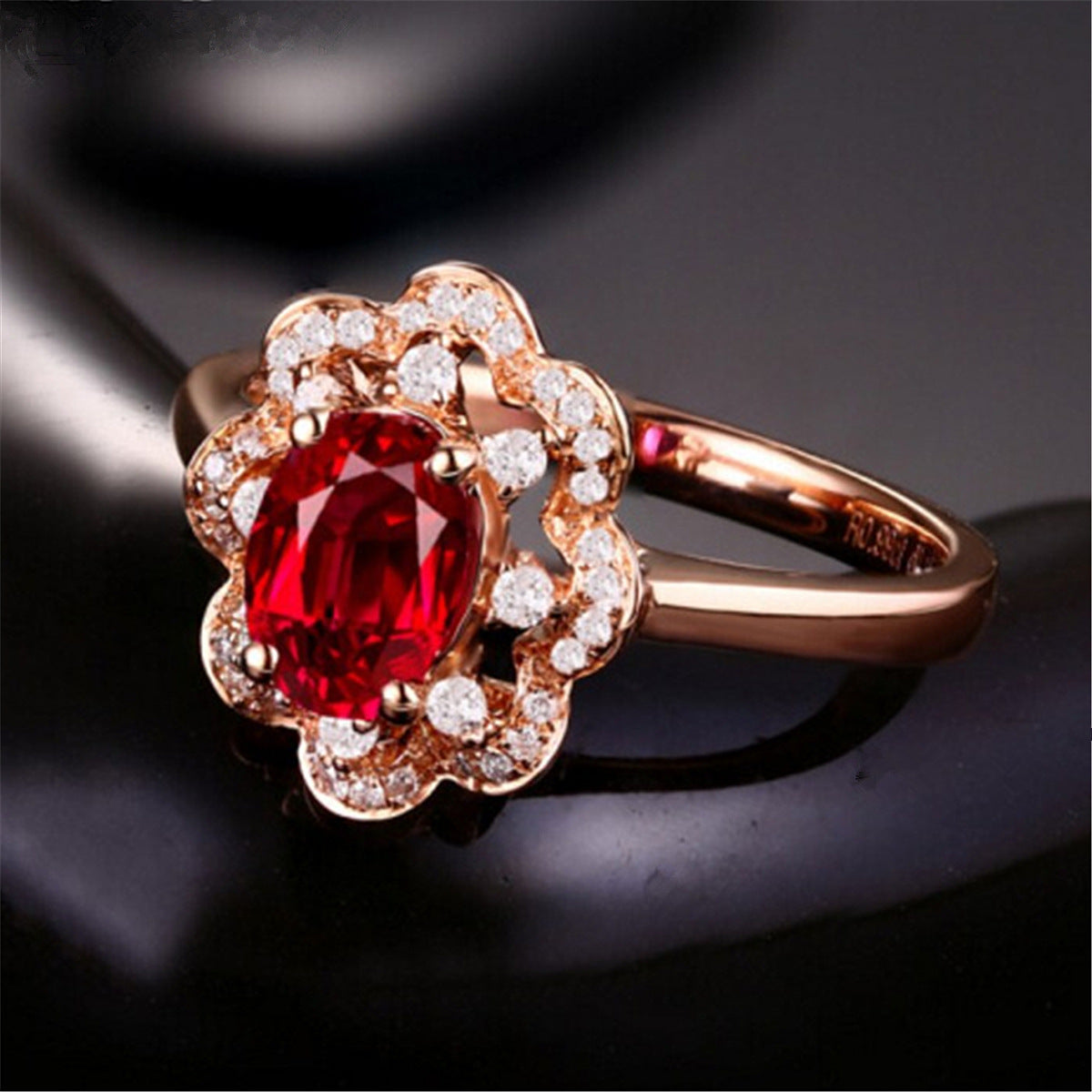 Hot silver ring for women engagement ring high-end ruby ring rose gold ring jewelry