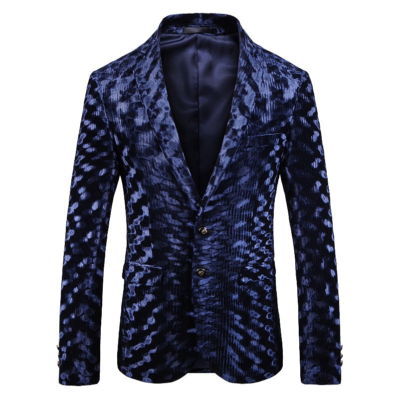 Colorblock Plus Size Suit Men's Silky Blazer Youth Jacket