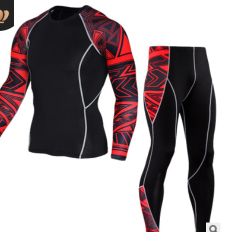 Men's Sports Suit Tights Long Sleeve Sports Men's Fitness T-shirt Quick-drying Super Elastic PRO Set