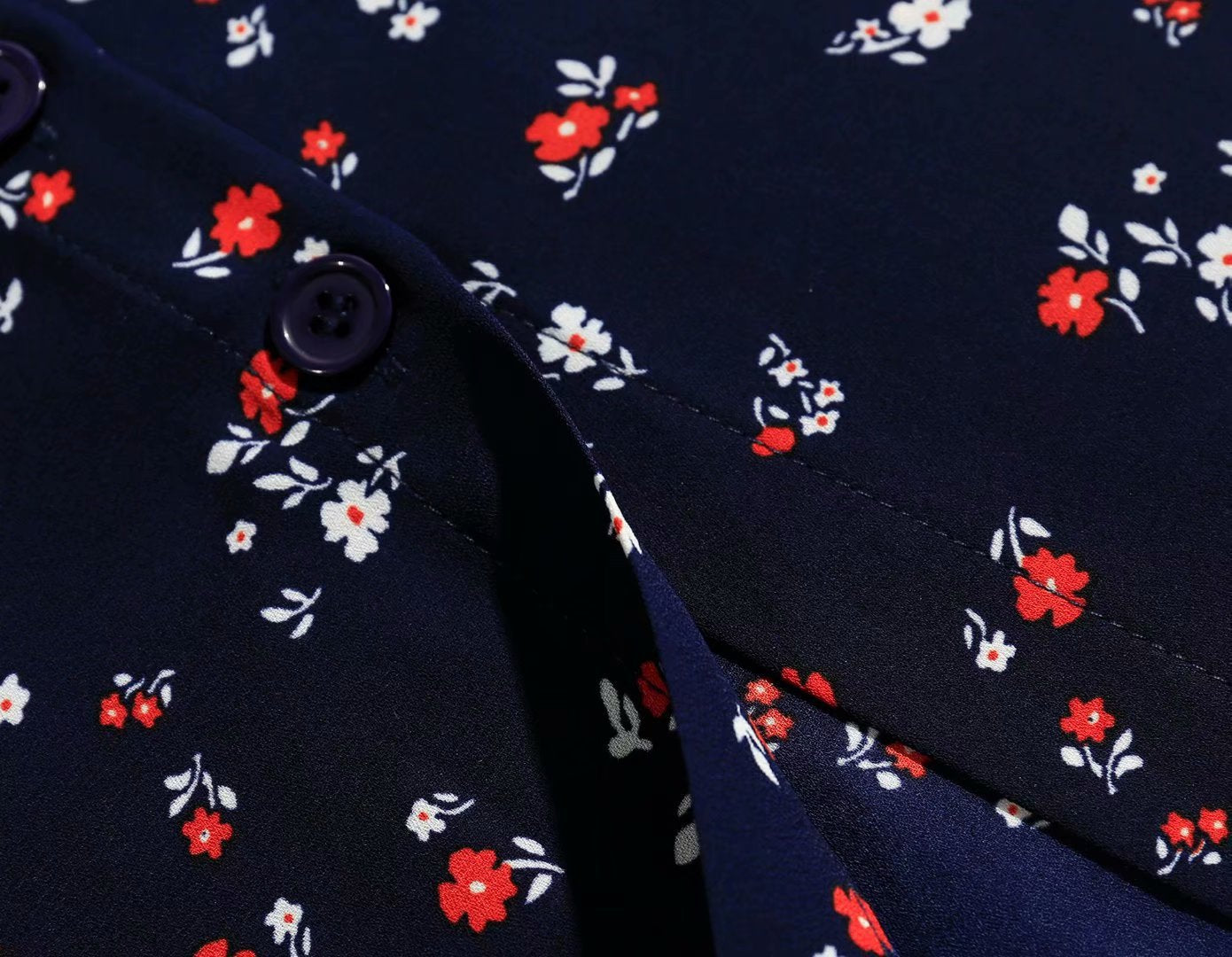 French niche retro blue floral skirt for women