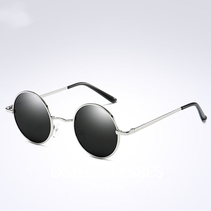 New Round Traitor Retro Black Sunglasses