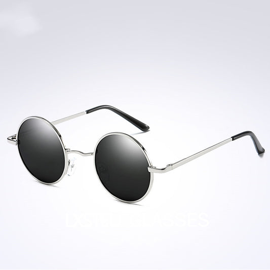 New Round Traitor Retro Black Sunglasses