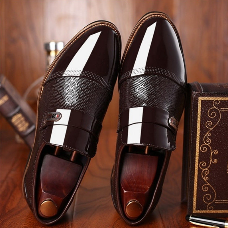 Black leather shoes for men unique high quality imported