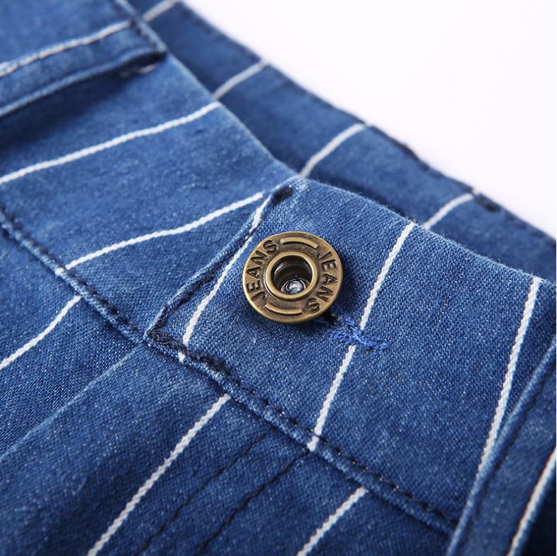 Stretch striped jeans for women