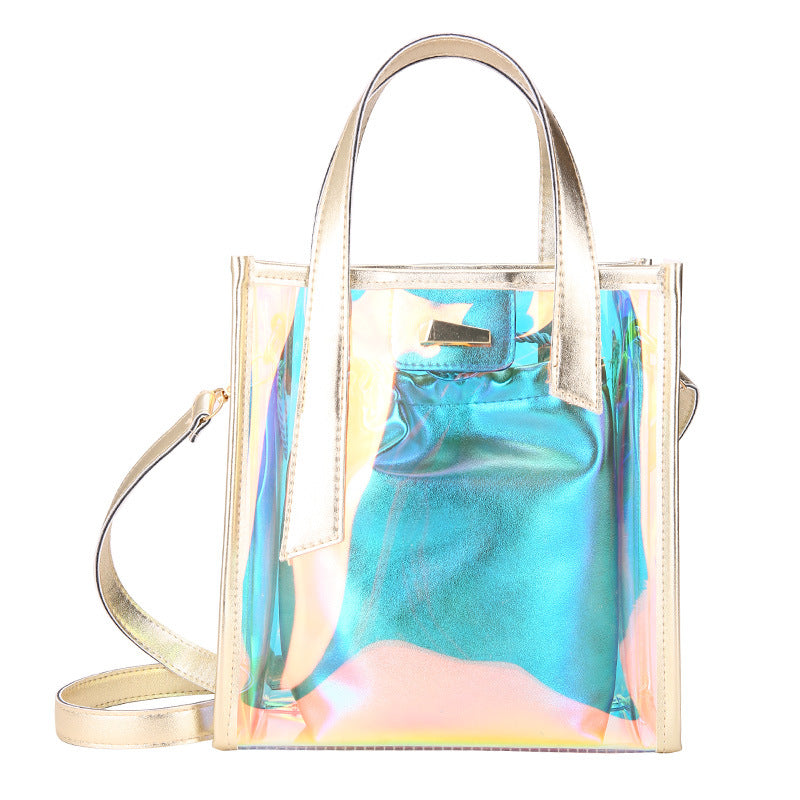 Transparent fashion jelly picture mother handbag