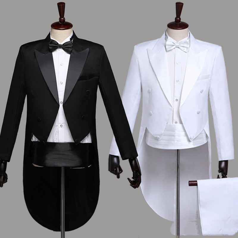 Men's Dress Black Tuxedo Christmas Magic Show Costume