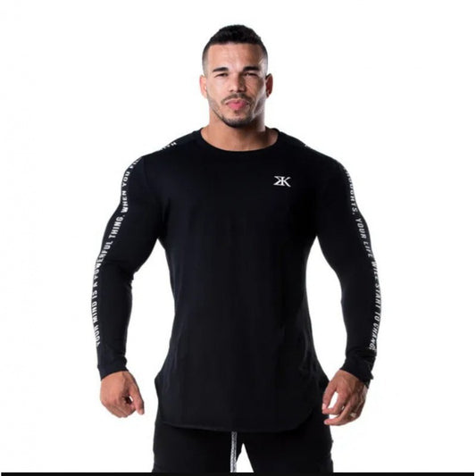 European And American Men Running Round Neck Slim Fitness Clothes