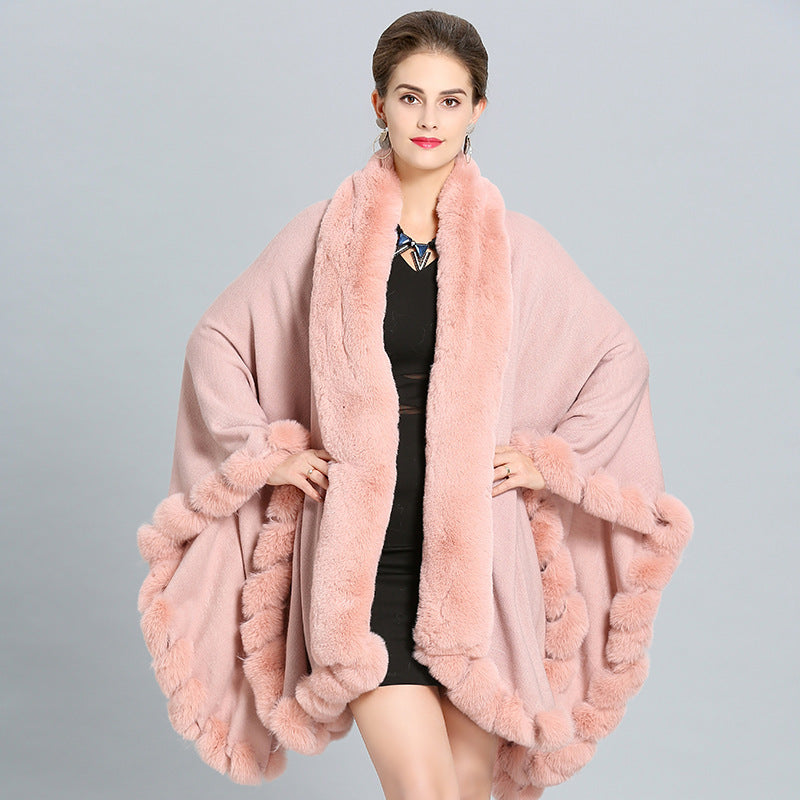 Winter Thick Shawl Imitation Fox Fur Long Collar