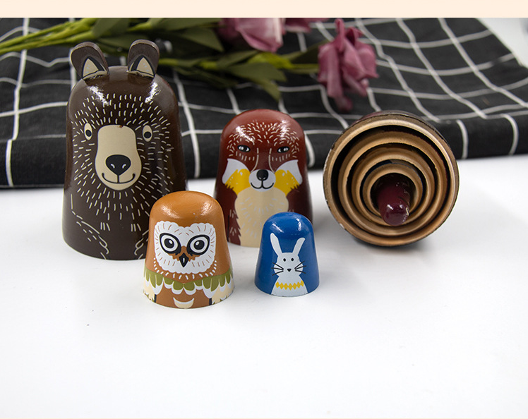 Matryoshka Cartoon Brown Bear Five Layers