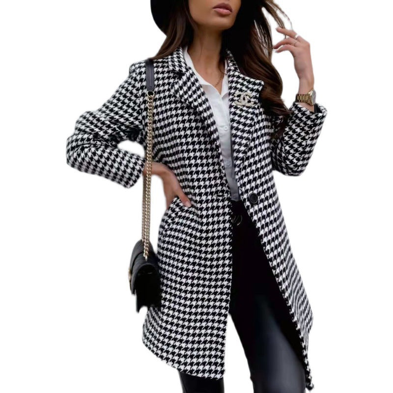 One Button Slim Fit Blazer Women Clothing