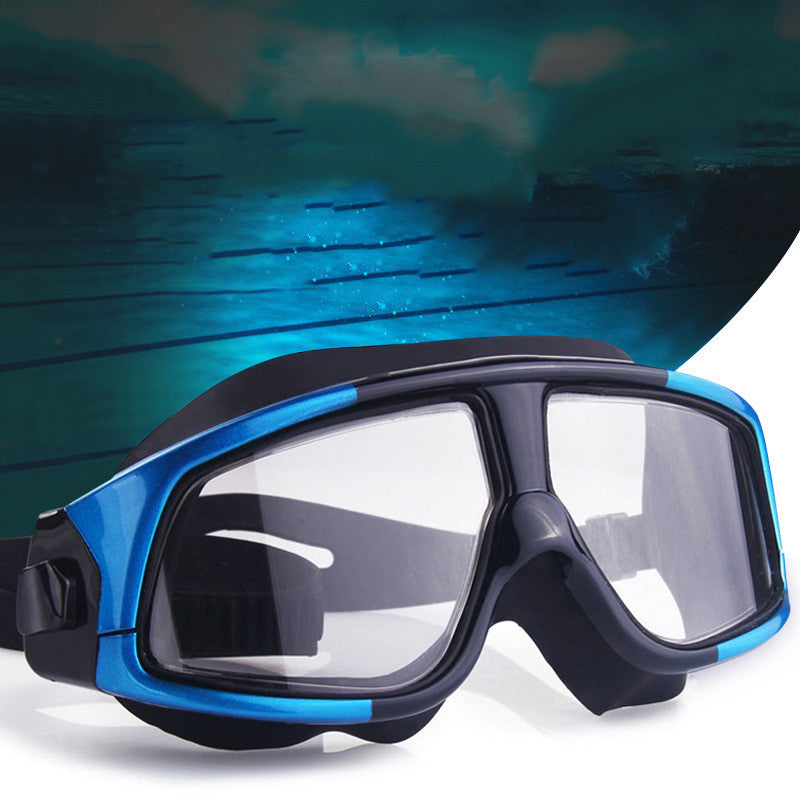 Goggles Electroplating Waterproof Big Frame Transparent Myopia Swimming Diving Goggles For Adults