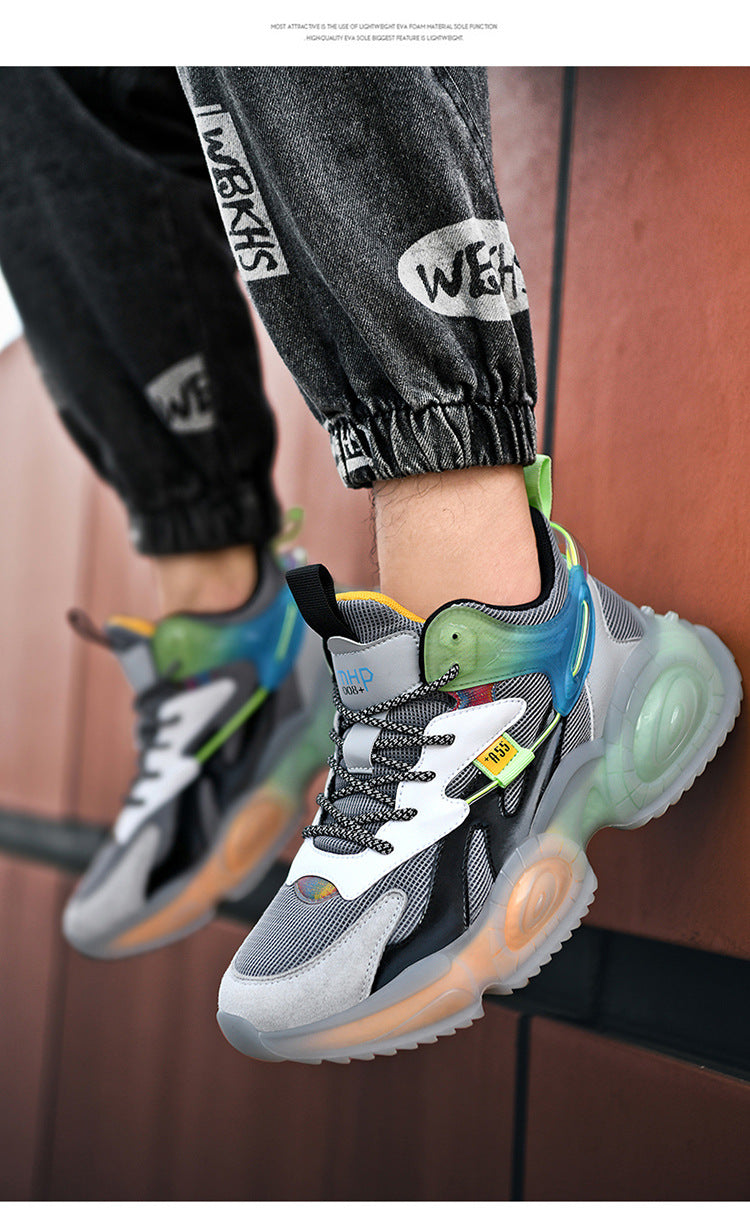 Leather Mid-Top High-Top Casual Daddy Shoes