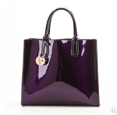 Patent leather handbag bright face mother bag