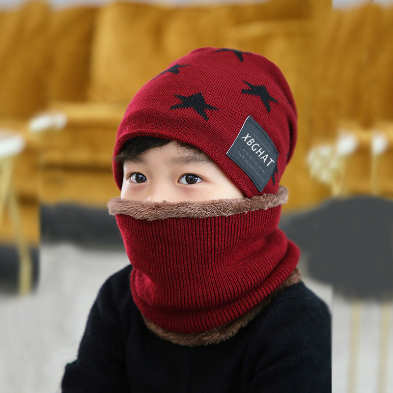 Five Pointed Star Woolen Hat Autumn And Winter Warm Knitted Parent Child Hat