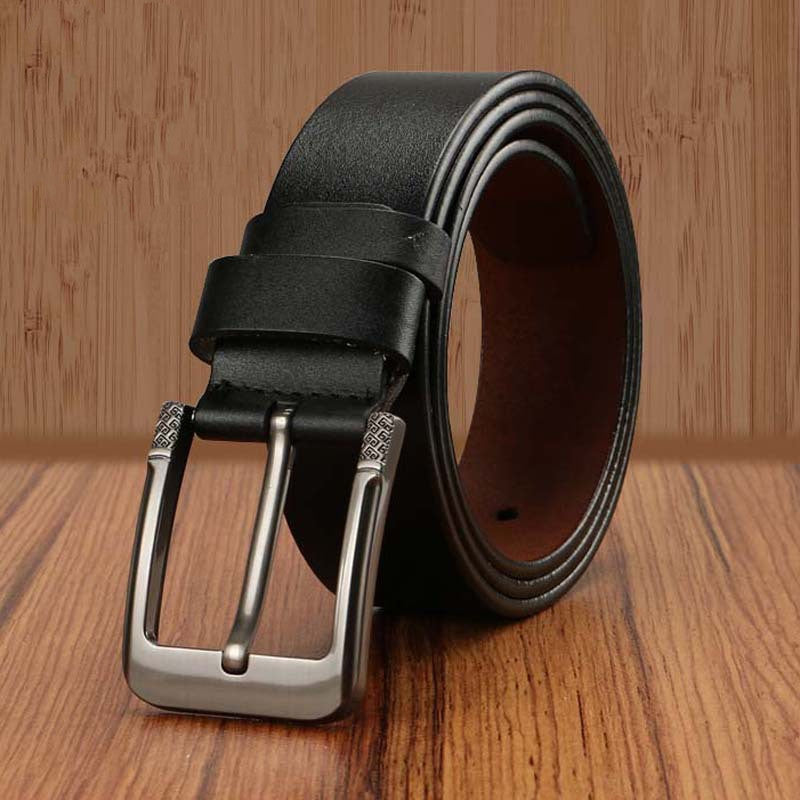 Men's Korean Style All-match Yellow Leather Trouser Belt