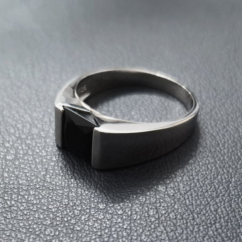 925 Sterling Silver Sapphire Emerald Men's Ring Fashion Jewelry