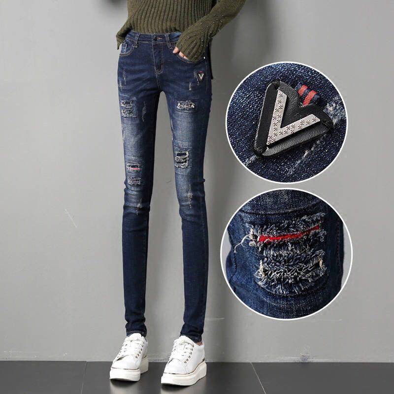 Women's Retro Ripped Jeans High Waist