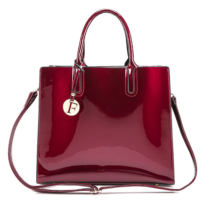 Patent leather handbag bright face mother bag