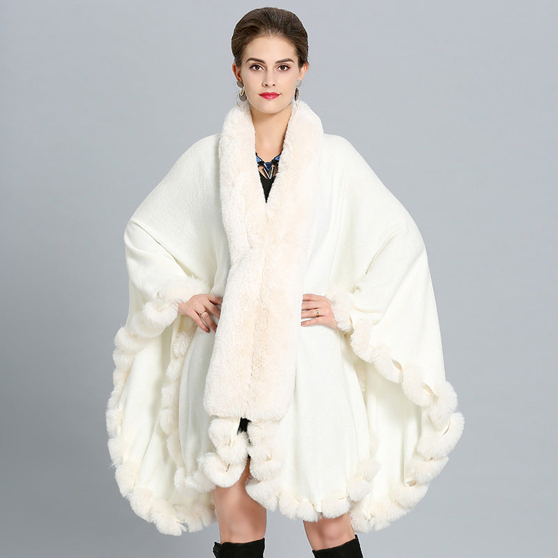 Winter Thick Shawl Imitation Fox Fur Long Collar
