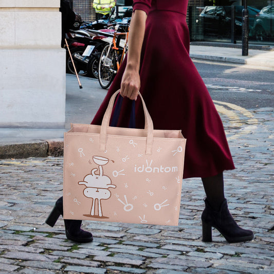 Lychee Pattern Pu Handbag Cartoon Large Capacity