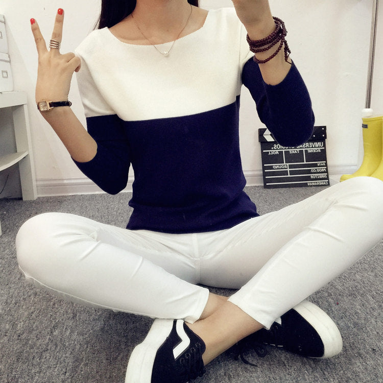 Fashion Women's Loose Knit Sweater Bottoming Shirt
