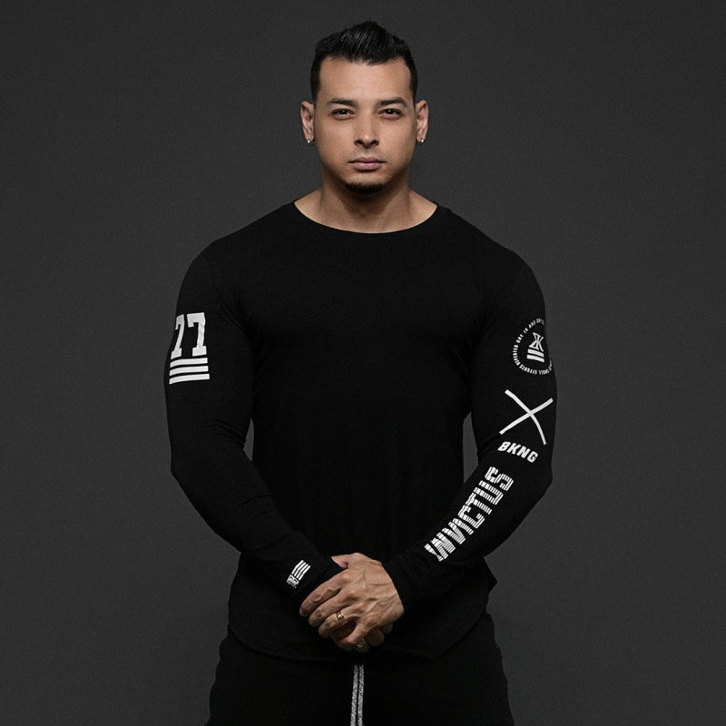 European And American Men Running Round Neck Slim Fitness Clothes