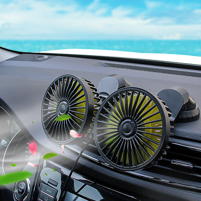 Car USB Dual-head Fan Air Outlet Creative Car Interior