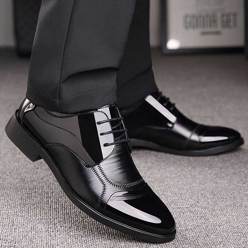 Luxury OXford Shoes Men Breathable Leather Shoes Rubber Formal Dress Shoes Male Office Party Wedding Shoes
