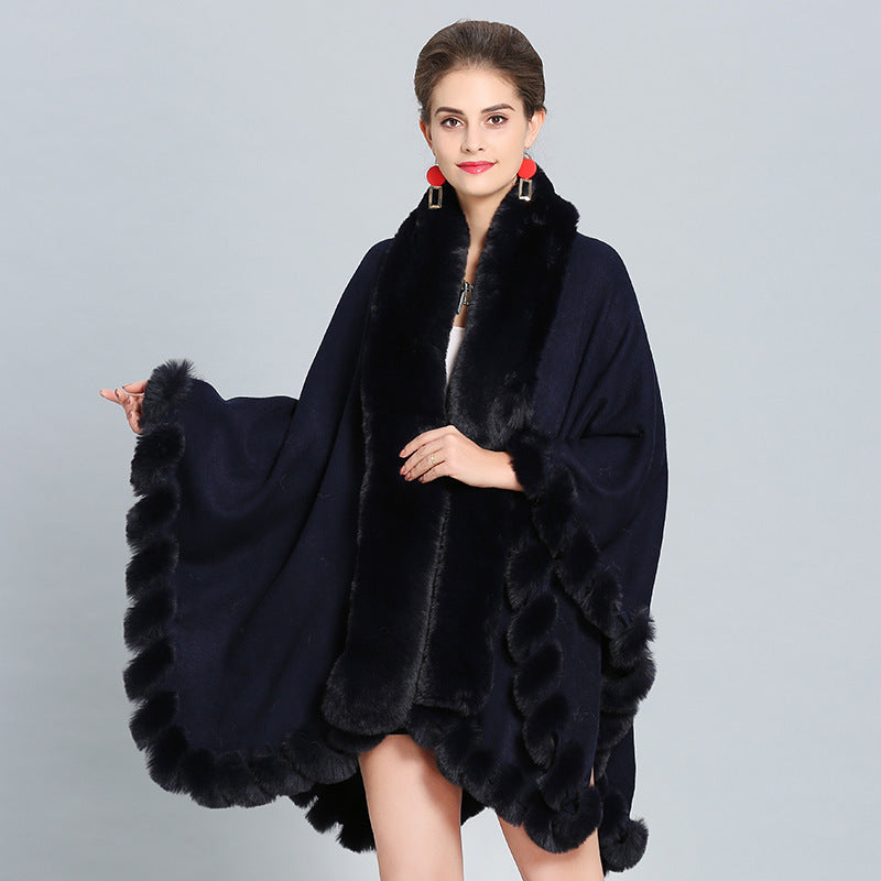 Winter Thick Shawl Imitation Fox Fur Long Collar