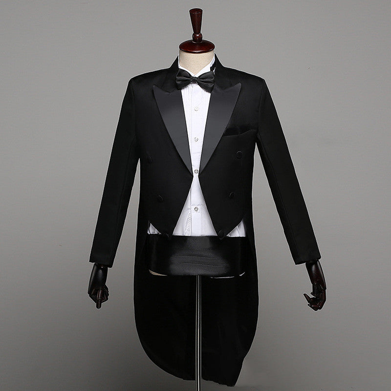 Men's Dress Black Tuxedo Christmas Magic Show Costume