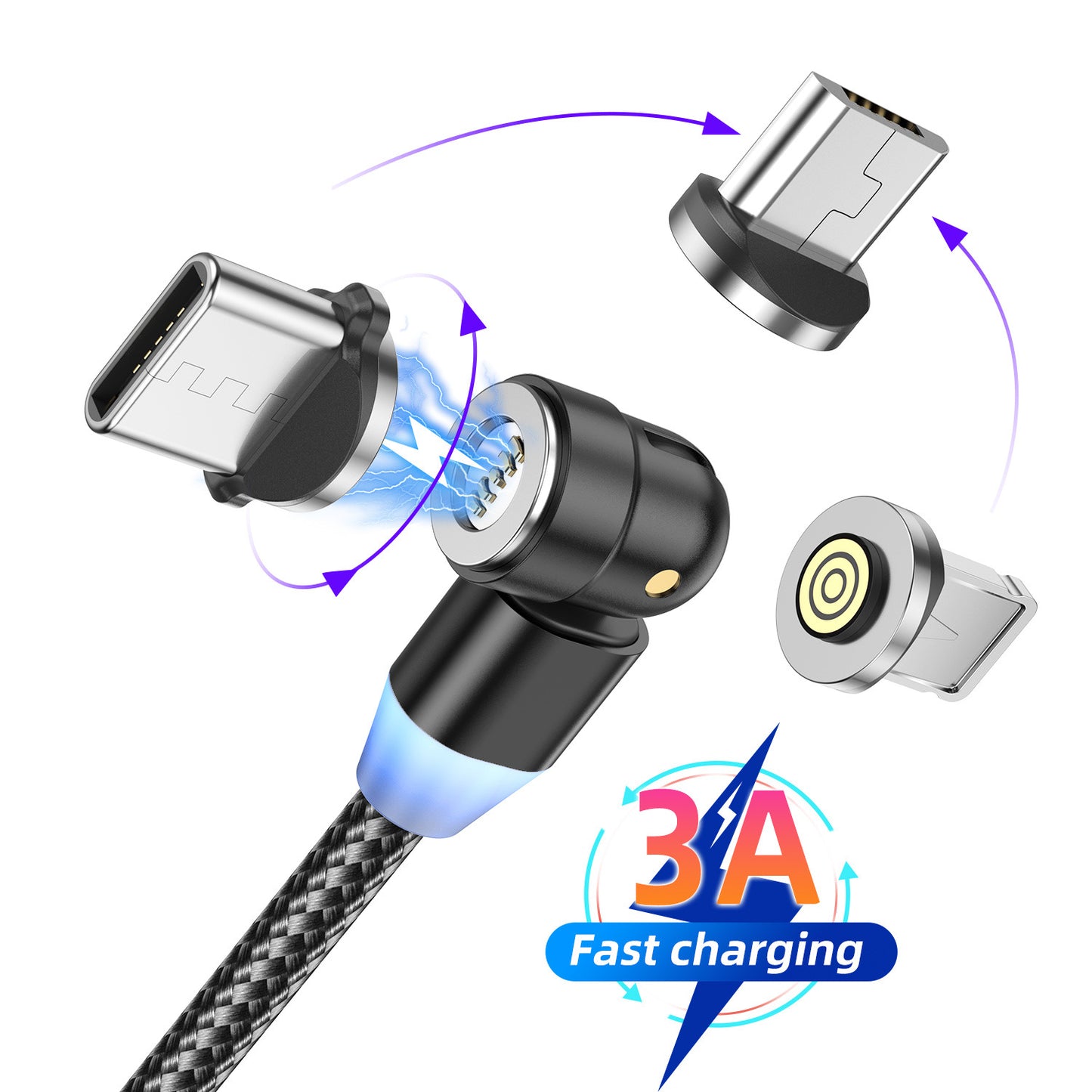 Mobile Phone Charging Three-in-one High Quality Magnetic Data Cable