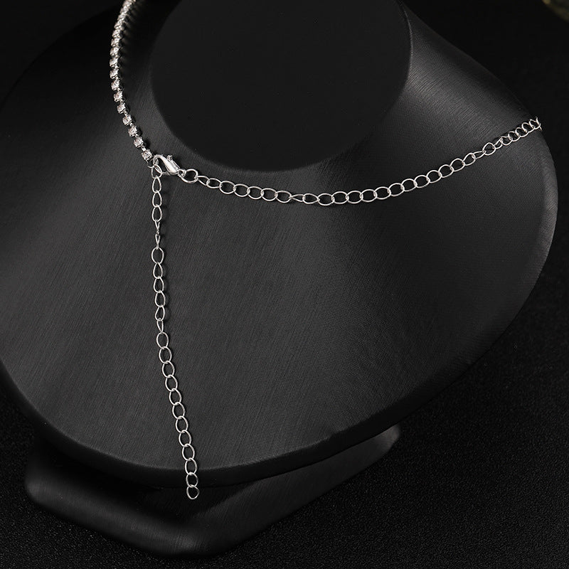 Zircon Necklace And Earrings Set For Women