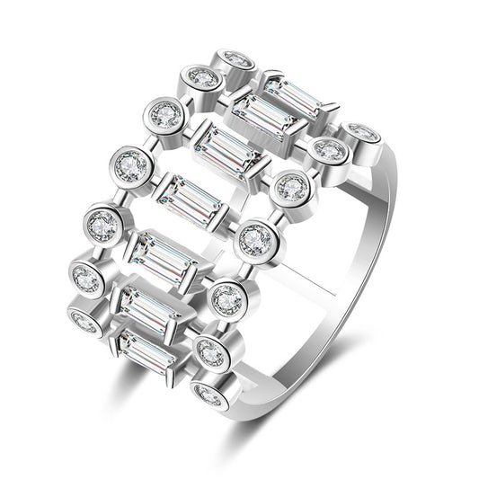 Emerald Gold-plated Hollow Ring For Women