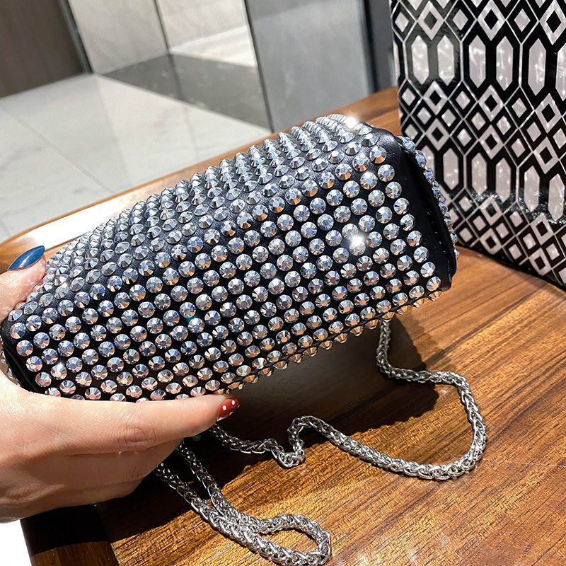Hand-held Messenger Chain Bag With Diamond Bag